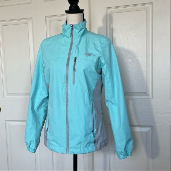 New Balance Mint Green/Baby Blue & Silver Front Zipper Woman’s Spring Jacket, S - Picture 2 of 12
